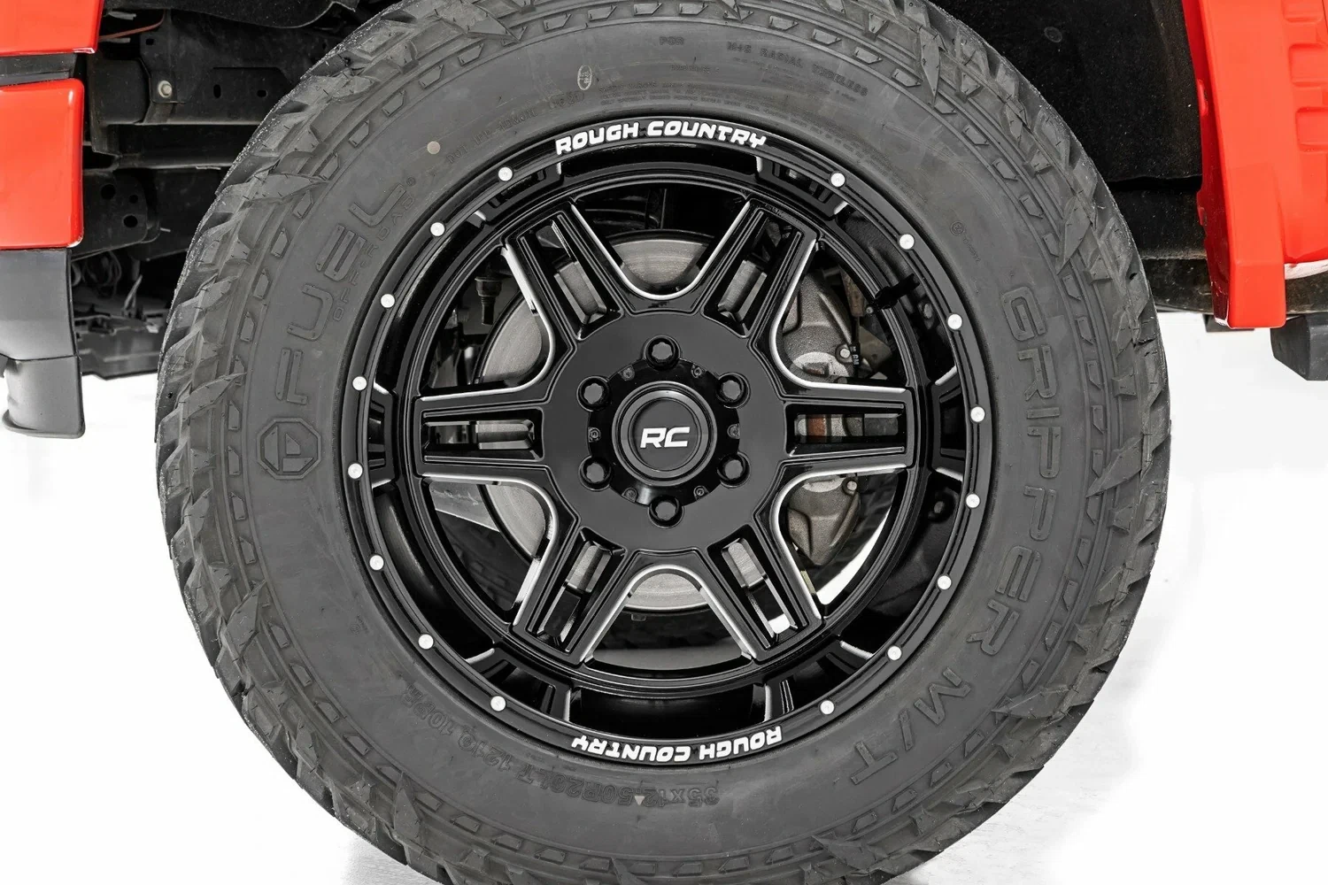 Rough Country 92 Series Wheel Machined Black 22x12 6x135 -44mm 92221217